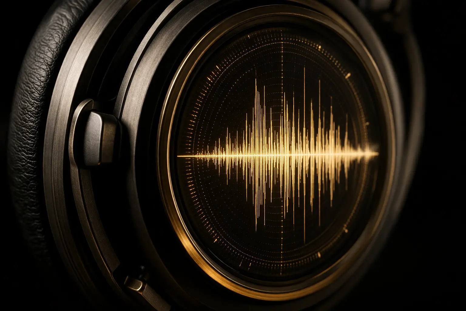 Close-up of a premium headphone driver — audio quality matters more than most listeners realize